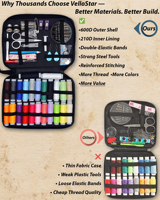 Kit de couture portable pour adultes et débutants, ensemble d'aiguilles et de fils de voyage avec 24 couleurs, ciseaux pour les réparations d'urgence des vêtements
