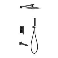 Ensemble de douche encastré carré en laiton robinet de douche encastré en acier inoxydable 304