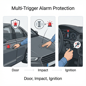 Système d'alarme de voiture TRF 12V OEM d'usine, anti-hijacking, immobilisateur moteur, compatible avec la télécommande d'origine - Product Image 5