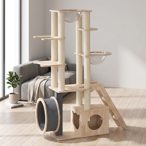 Árbol para Gatos Todo en Uno, Rascador Grande para Gatos, Juego de Ejercicio con <span class=keywords><strong>Rueda</strong></span> Giratoria, Estructura para Escalar para Gatos de Interior - Product Image 6