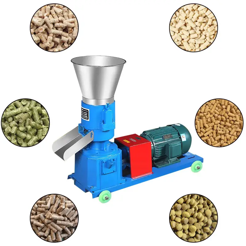 Feed Pelletizer Maker Farm Poultry Dog Cattle Chicken Pig Fish Feed Pelleting Animal Goat Feed Processing Pellet Making Machine