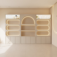 Meuble de présentation haut de gamme personnalisé en bois pour salon de beauté, cosmétiques et maquillage – Design moderne, durable et écologique