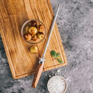 Aiguiseur de couteaux de 10 pouces, aiguiseur de couteaux de cuisine en <span class=keywords><strong>diamant</strong></span> de haute qualité, aiguiseur moderne avec manche en <span class=keywords><strong>bois</strong></span> de rose d'Afrique - Product Image 1