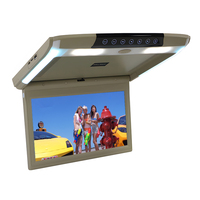 Écran LED TFT IPS rabattable de 15,6 pouces pour montage sur le toit de la voiture, moniteur TV de plafond avec lecteur MP5, stéréo, TF, FM, sortie audio USB, HD