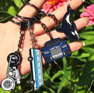 Nueva llegada moda suave duro esmalte llaveros venta al por mayor Retro decorar recuerdo llavero personalizado lindo llavero de Metal con colgante - Product Image 3