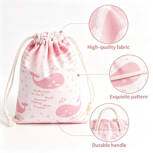 Reusable Natural Cotton <b>Canvas</b> <b>Drawstring</b> Backpack Custom Printed Logo Eco <b>Canvas</b> <b>Drawstring</b> Tote <b>Bag</b> for Wedding Event Gifts - Product Image 2