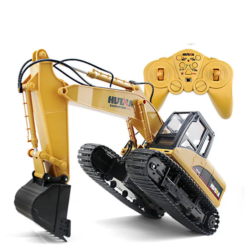 15 channel RC Car 1:14 Alloy diecast digger toys Remote Control Engineering excavator construction truck model for kids