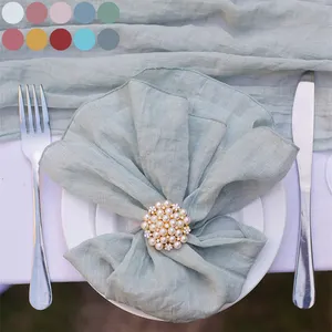ผ้าเช็ดปากสีขาวสีเขียว Sage Burgundy ผ้าเช็ดปากผ้าฝ้ายผ้าลินินผ้าเช็ดปากผ้าลินินสำหรับงานแต่งงานสีเขียวซักได้