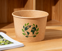 Vente en gros de bols en papier kraft jetables écologiques de qualité alimentaire 500ml 750ml 1000ml 1100ml 1300ml pour restaurants, plats à emporter, sushis, salades