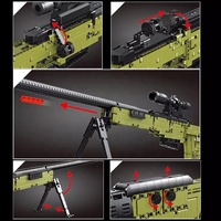 Modèle de Fusil de Sniper AWM Arme de Guerre Mondiale avec Kit de Briques de Tir, Ensemble Pistolet Jouets Blocs de Construction pour Enfants