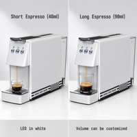 Machine à capsules Nespresso à haute pression 19 bars avec groupe de brassage breveté et éclairage LED, volume personnalisable