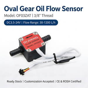Capteur de débit de carburant diesel en plastique Dijiang 3/8 Barb OFO5ZAT-1, débitmètre à engrenages ovales pour station-service, sortie impulsionnelle - Product Image 1