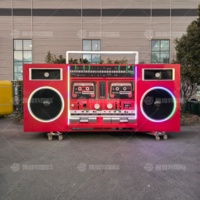 Food Truck Classique en Forme de Radio, Chariot de Restauration Mobile Personnalisé et Créatif, Remorque d'Attraction Virale pour Activités Extérieures
