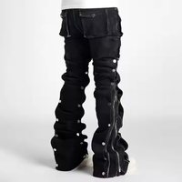 Jeans pour hommes DiZNEW, jeans noirs empilés de haute qualité, de marque, conçus sur mesure
