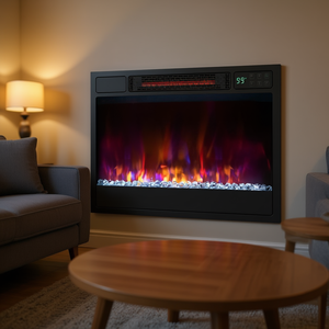 Chimenea Eléctrica Empotrable de 23 Pulgadas y 1500W con Control Remoto para Calefacción del Hogar - Product Image 2