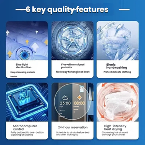 <span class=keywords><strong>Lave</strong></span>-<span class=keywords><strong>linge</strong></span> séchant automatique à chargement par le haut intelligent 12 kg 110 V, technologie de stérilisation à la lumière bleue en plastique, classe énergétique A+++ - Product Image 3