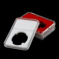 Boîte à pièces de monnaie ultrasonique classée 59x85mm, boîte de collection de pièces de monnaie, option de joint blanc rouge d'usine, porte-capsules