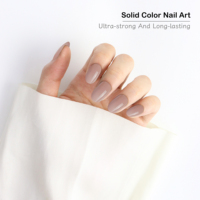 AIERFEI 30 pièces de faux ongles à presser ovales, couleur unie, gel souple, multi-canaux, prêts à la vente au détail, design à couverture complète