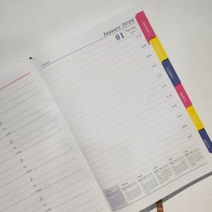 100% papel reciclado personalizado <span class=keywords><strong>tres</strong></span> pliegues PU planificador anual 2026 cuadernos calendario semanal diario A6 diario para regalo <span class=keywords><strong>de</strong></span> oficina escolar - Product Image 3