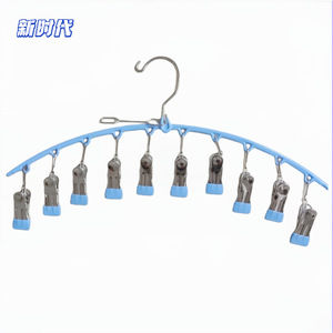 New Era 10 Clip Clothes Drying Rack Silver Gray Metal Hanging Type Sock Clips - Product Image 3