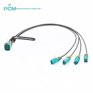 Impermeável <span class=keywords><strong>4</strong></span>-em-1 Mini Fakra Fêmea para Fakra Fêmea Cabo Coaxial Feminino Original TE Quad Z-Code Automotive ADAS Camera Sensor GPS Radio - Product Image 6