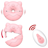 Masseur de poitrine télécommandé BlueRabbit pour adultes, type Donut Kitty, vibromasseur à clip pour les seins, stimulateur de mamelons, jouet sexuel pour femmes