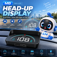 OBD2 Auto HUD Head-up-Display Digitaler Tachometer Drehzahlmesser Wassertemperatur Spannungsalarm Auto-Helligkeit LED-Anzeige