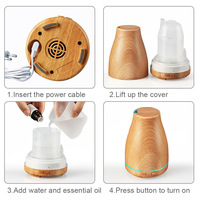 Diffuseur d'arômes créatif en bois grainé, bouteille de saké, 130 ml, humidificateur ultrasonique miniature pour la maison, minuterie 2-8 heures, bruit 36 dB