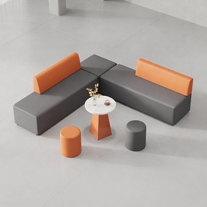 Divano Lungo Moderno Facile da Pulire per Ufficio, Istituti di Formazione, Reception, Angolo Relax, Personalizzabile in Legno - Product Image 1
