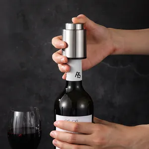 Reusable stainless steel pump seal saver vacuum champagne wine stopper