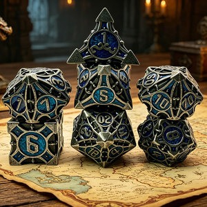 Vintage Style Gold Plated DND <b>Dice</b> Set Antique Brass Finish Polyhedral <b>Dice</b> For Dungeons and Dragons Gamers Wholesale - Product Image 3