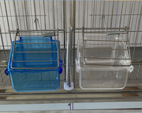 Vente en gros de mangeoires à oiseaux KWS en plastique durable, grande capacité, anti-chute et anti-éclaboussures, pour hibiscus, perroquets, canaris, boîte à nourriture pour oiseaux avec tiroir