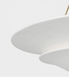 Lustre suspendu d'intérieur en laiton antique, design moderne, décoration artistique, abat-jour en laiton, luminaire suspendu pour villa, lustre à étages Mollino - Product Image 5