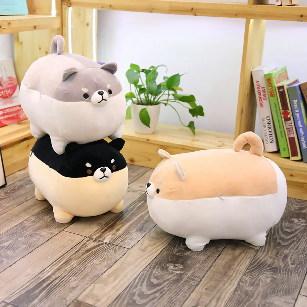 New 40センチメートルCute Shiba Inu Dog Plush Toy Stuffed Soft Animal Corgi Chai Pillow Christmas GiftためKids Kawaii Valentine Present