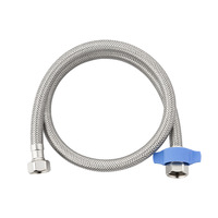 Tuyau d'alimentation d'eau durable en acier inoxydable tressé avec raccord en laiton pour évier de cuisine