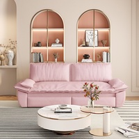 Canapé-lit convertible 3-en-1 en velours durable, 73,2 pouces, taille Queen, avec causeuse escamotable et coussins amovibles, idéal pour appartement et hôtel