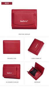Petit sac à main en <span class=keywords><strong>cuir</strong></span> de luxe pour dames, <span class=keywords><strong>porte</strong></span>-cartes à trois volets avec sangle courte, portefeuille en PU pour femmes, vente en gros - Product Image 4