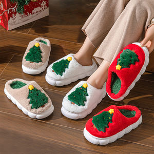 Nueva Llegada Invierno Cálido Zapatillas de Felpa Árbol de Navidad para Hombre y Mujer Zapatillas de Algodón - Product Image 1