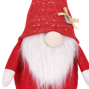 Red Sequin Knit Hat <b>Christmas</b> Gnome Plush Glitter Tomte Doll with <b>Gold</b> Bow Charm for Party Event Table Centre <b>Decor</b> Bulk - Product Image 3
