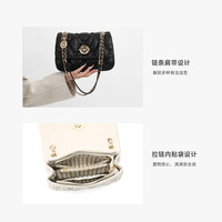 Sac à bandoulière carré matelassé élégant et tendance pour femme en cuir PU avec motif losanges et doublure en polyester