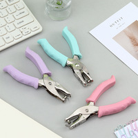 Perforatrice manuelle portable à trou unique de 6 mm, couleur macaron, avec colle, pour feuilles mobiles