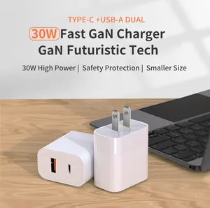 GaN Tech PD 33W 30W GaN PPS Fast Charger Adapter Usb Mini USB C PD QC Wall Charger For Mobile Phone IPad Tablet Iphone14