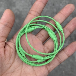 Porte-clés en câble d'avion coloré et durable, impression numérique pour étiquettes de bagages suspendues, boucles à verrouillage torsadé, acier inoxydable - Product Image 6