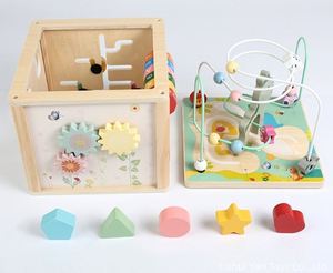 Cube d'activités pour tout-petits, premier cadeau, nouveau design, centre de jeu en bois, jouet Montessori multifonctionnel pour bébé de 1 à 2 ans - Product Image 5