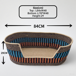 Handgefertigte Haustierbetten aus Papierseil und Katzenhäuser aus Seegras – Umweltfreundlicher Hundekorb für die Heimdekoration - Product Image 2