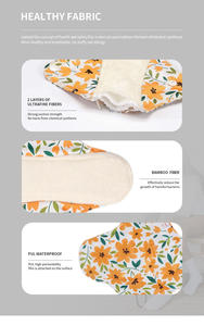 Set Pak 4/<span class=keywords><strong>M</strong></span>/L/XL Bantalan Kain Menstruasi Dapat Dipakai Ulang Bambu Kebersihan Dapat Dicuci Pembalut Handuk Serbet untuk Wanita Anak Perempuan - Product Image 4