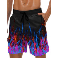 Shorts de bain décontractés pour hommes avec logo personnalisé, motif sans couture, taille élastique, en nylon et polyester, pour la plage et la course à pied