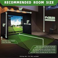 Structure de protection robuste pour simulateur de golf 10x8 pieds avec écran anti-impact, filets de protection, rembourrage en mousse aux coins, pour entraînement à domicile, en intérieur ou au garage