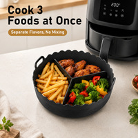 Insert de séparation pour friteuse à air en silicone de qualité alimentaire, rond/carré, résistant à la chaleur, antiadhésif, réutilisable pour la cuisine