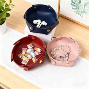 Vassoio pieghevole da tavolo Catchall scatola portaoggetti per gioielli chiave con gettone da tavolo Organizer ingresso comodino decorazione casa ufficio - Product Image 1
